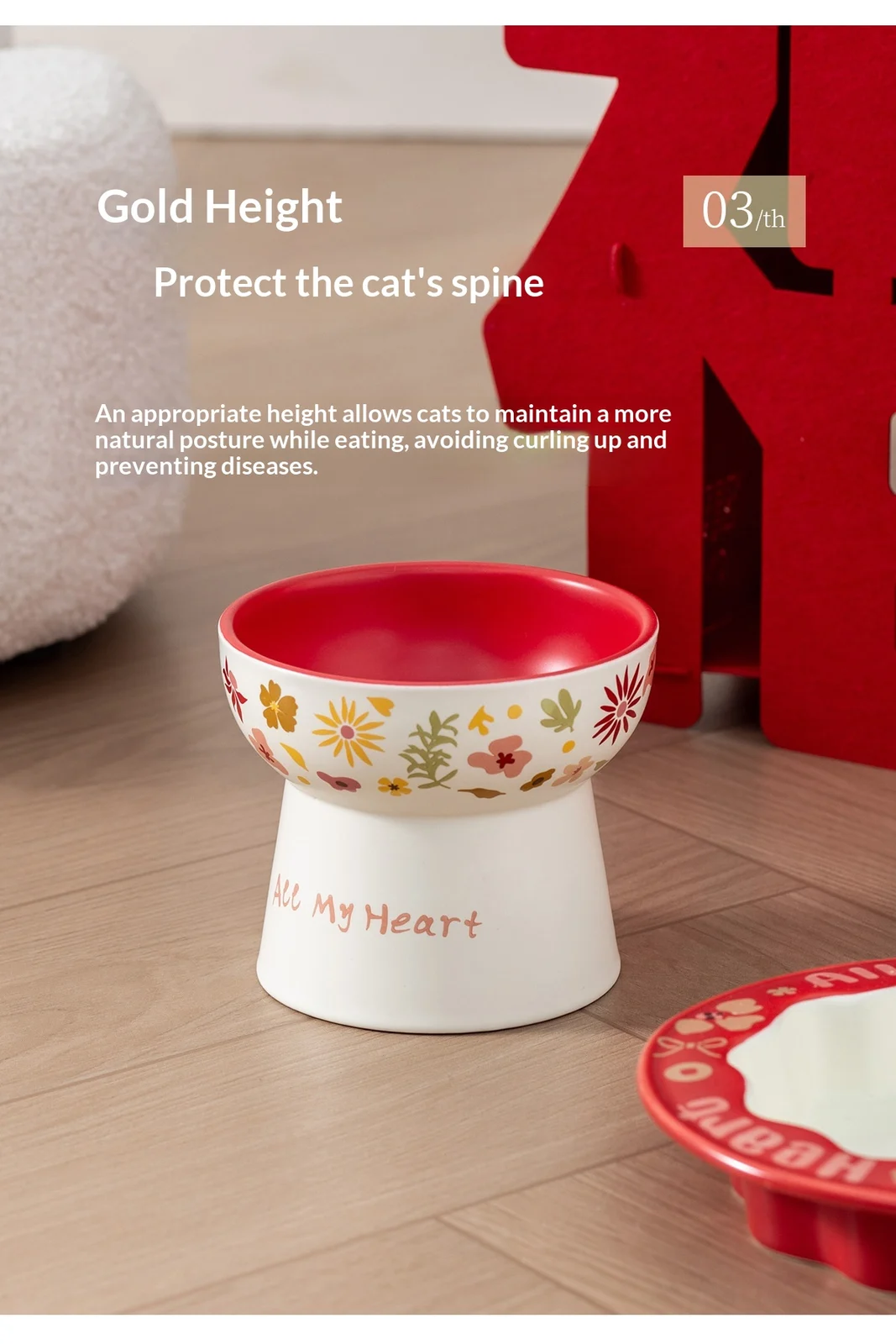 Lacy Ceramic Fu Pet Bowl, Anti-spill Cat Dog Food & Water Dish. — image 17