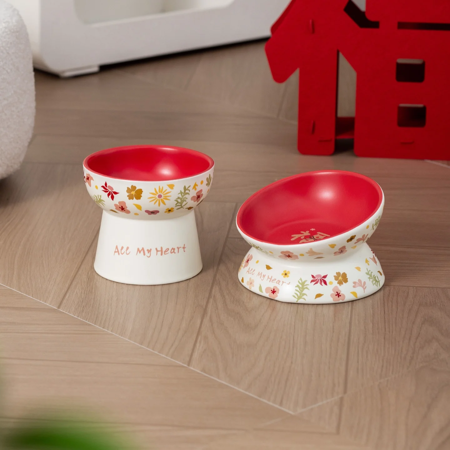 Lacy Ceramic Fu Pet Bowl, Anti-spill Cat Dog Food & Water Dish. — image 15