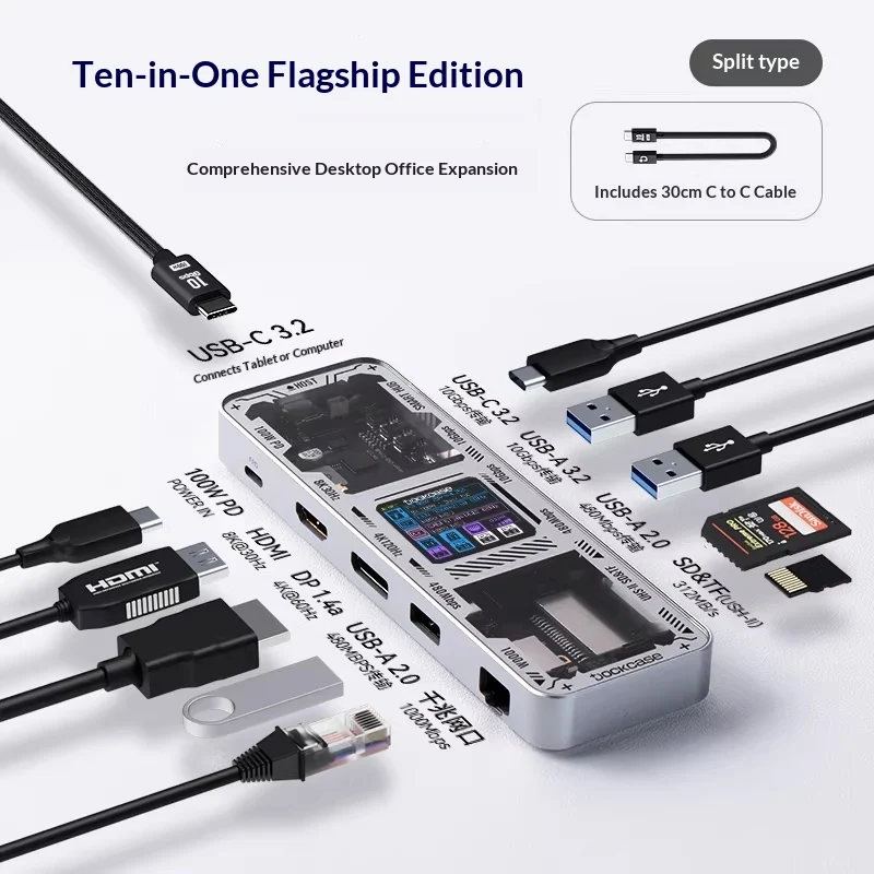 Laptoptab HDMI Mirroring 8K Conversion Gigabit Ethernet Port USB Docking Station — image 4