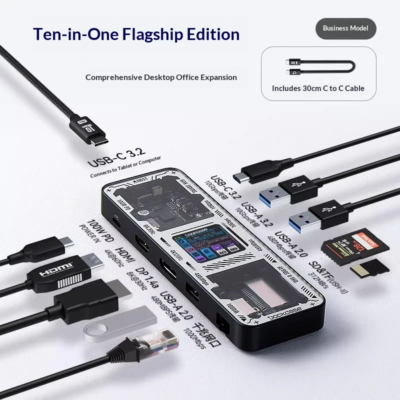 Laptoptab HDMI Mirroring 8K Conversion Gigabit Ethernet Port USB Docking Station — image 3