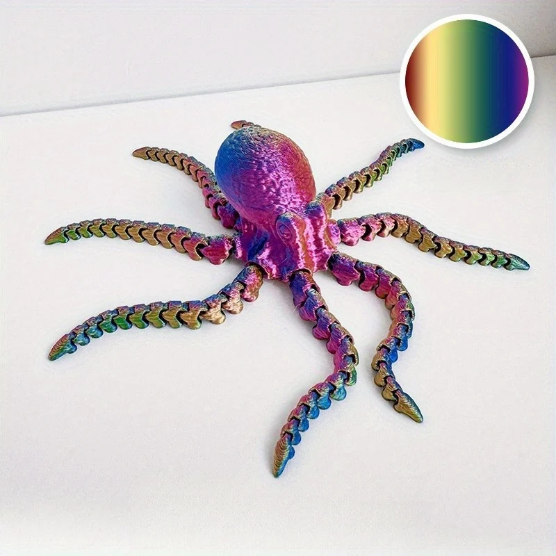 Large 3D Printed Articulated Octopus, Flexible Joint Octopus Fidget Figure, Colorful… — image 6