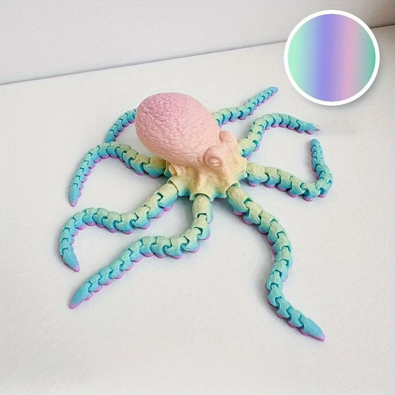 Large 3D Printed Articulated Octopus, Flexible Joint Octopus Fidget Figure, Colorful… — image 2