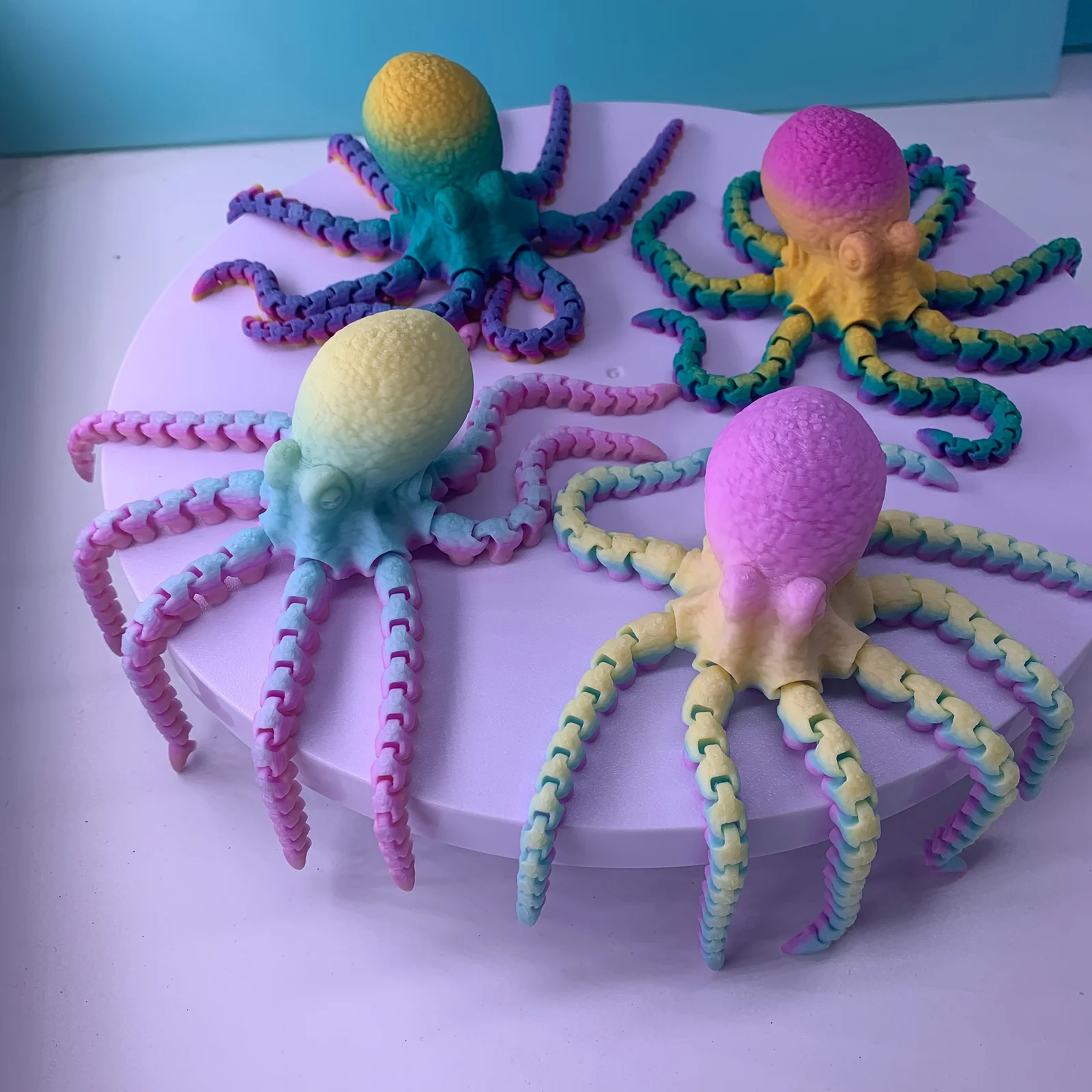 Large 3D Printed Articulated Octopus, Flexible Joint Octopus Fidget Figure, Colorful… — image 4