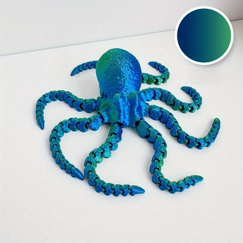 Large 3D Printed Articulated Octopus, Flexible Joint Octopus Fidget Figure, Colorful… — image 1