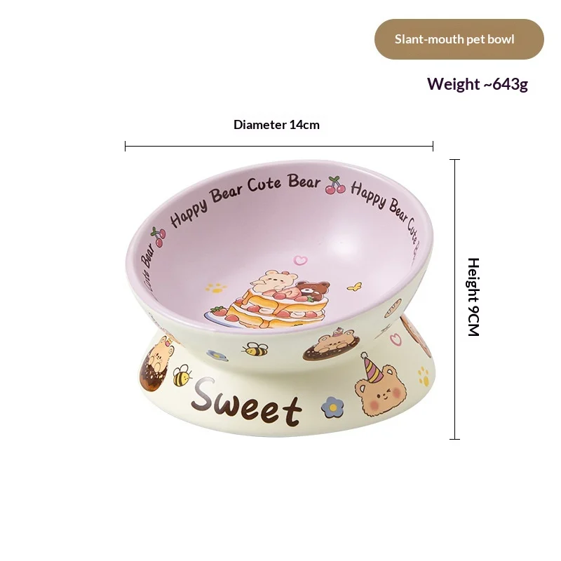 Large-caliber Ceramic Pet Bowl With Neck Support — image 7