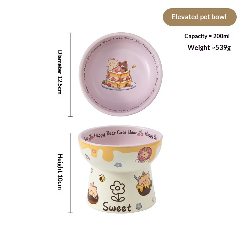 Large-caliber Ceramic Pet Bowl With Neck Support — image 9