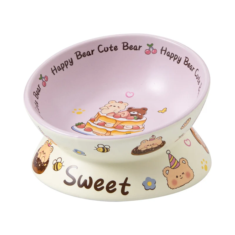 Large-caliber Ceramic Pet Bowl With Neck Support — image 2