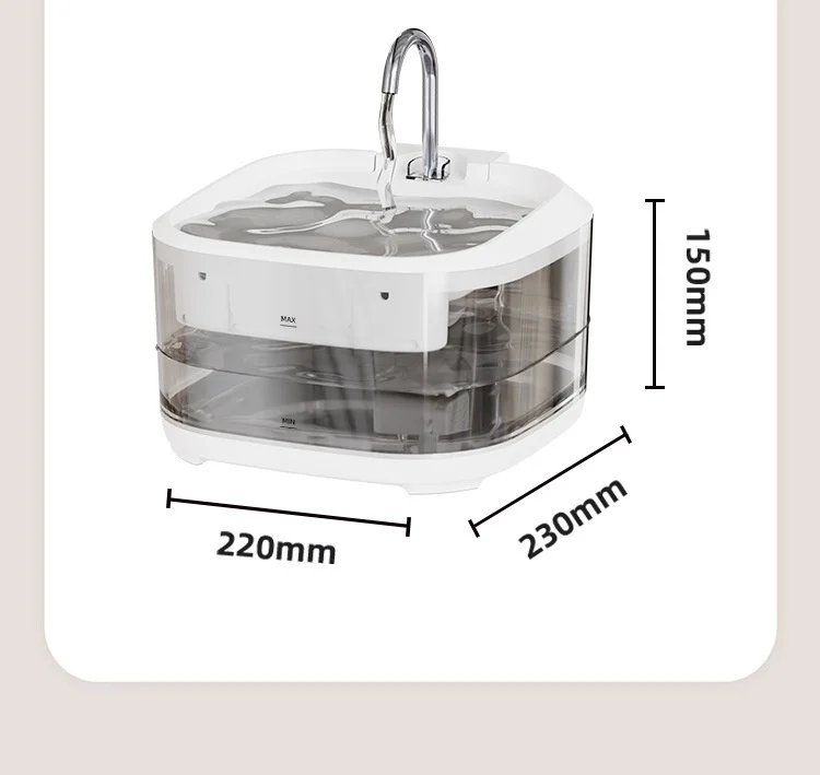 Large Capacity Fully Transparent Automatic Circulating Filtered Pet Water Fountain — image 5