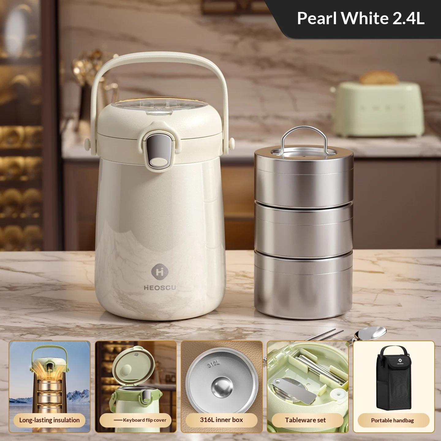 Large-capacity Multi-layer Extra-long-lasting 24-hour Thermal Lunch Box Container — image 2