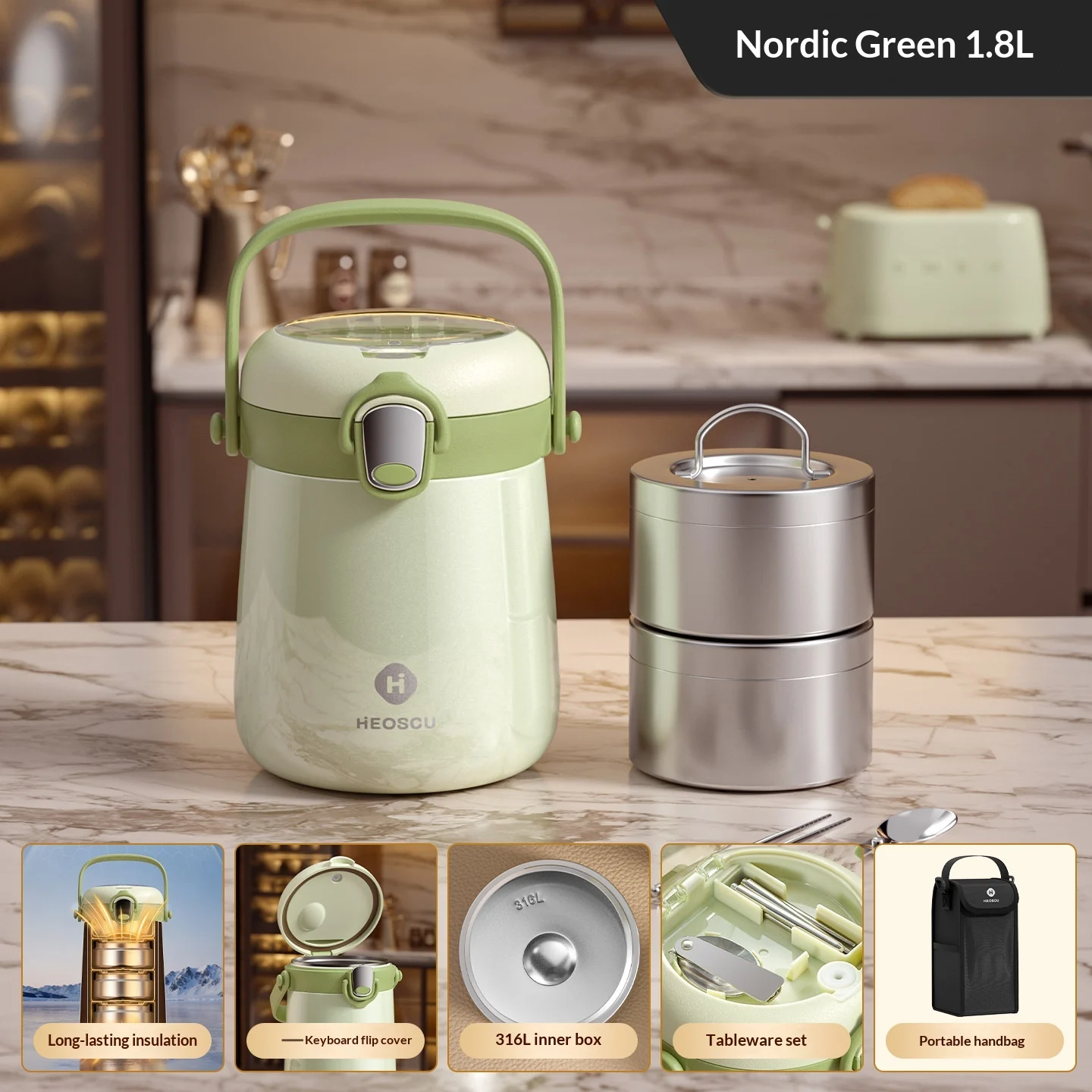Large-capacity Multi-layer Extra-long-lasting 24-hour Thermal Lunch Box Container — image 10