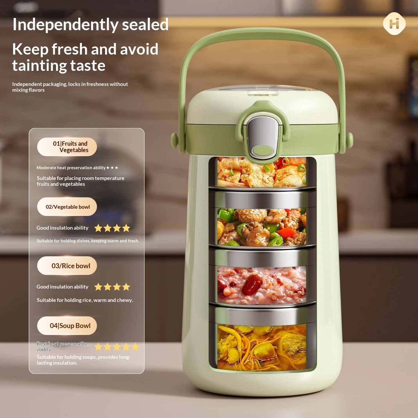 Large-capacity Multi-layer Extra-long-lasting 24-hour Thermal Lunch Box Container — image 6