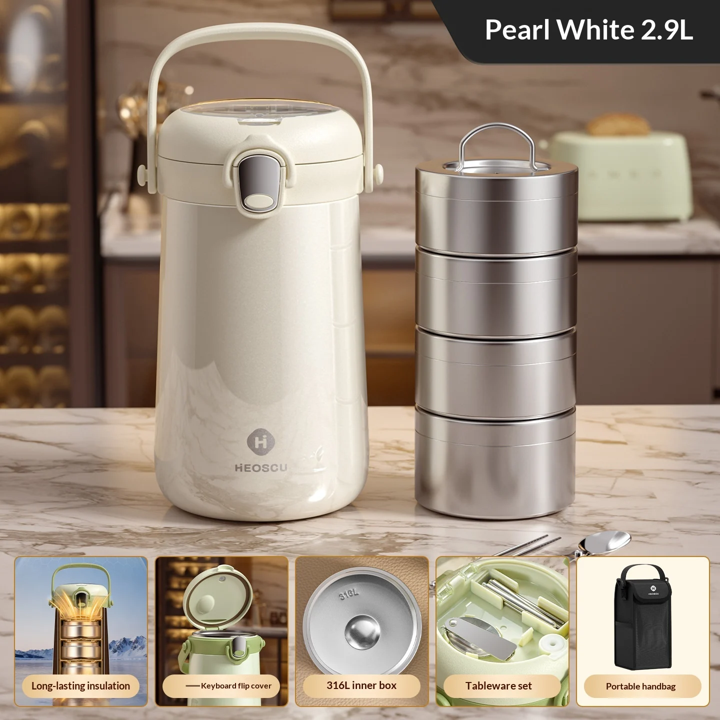 Large-capacity Multi-layer Extra-long-lasting 24-hour Thermal Lunch Box Container — image 3
