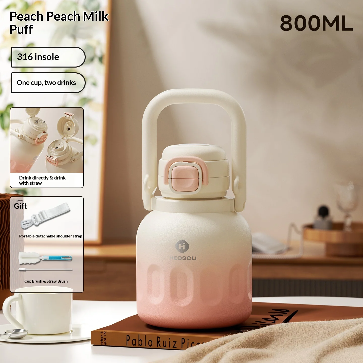 Large-capacity Straw Water Bottle With Insulation — image 3