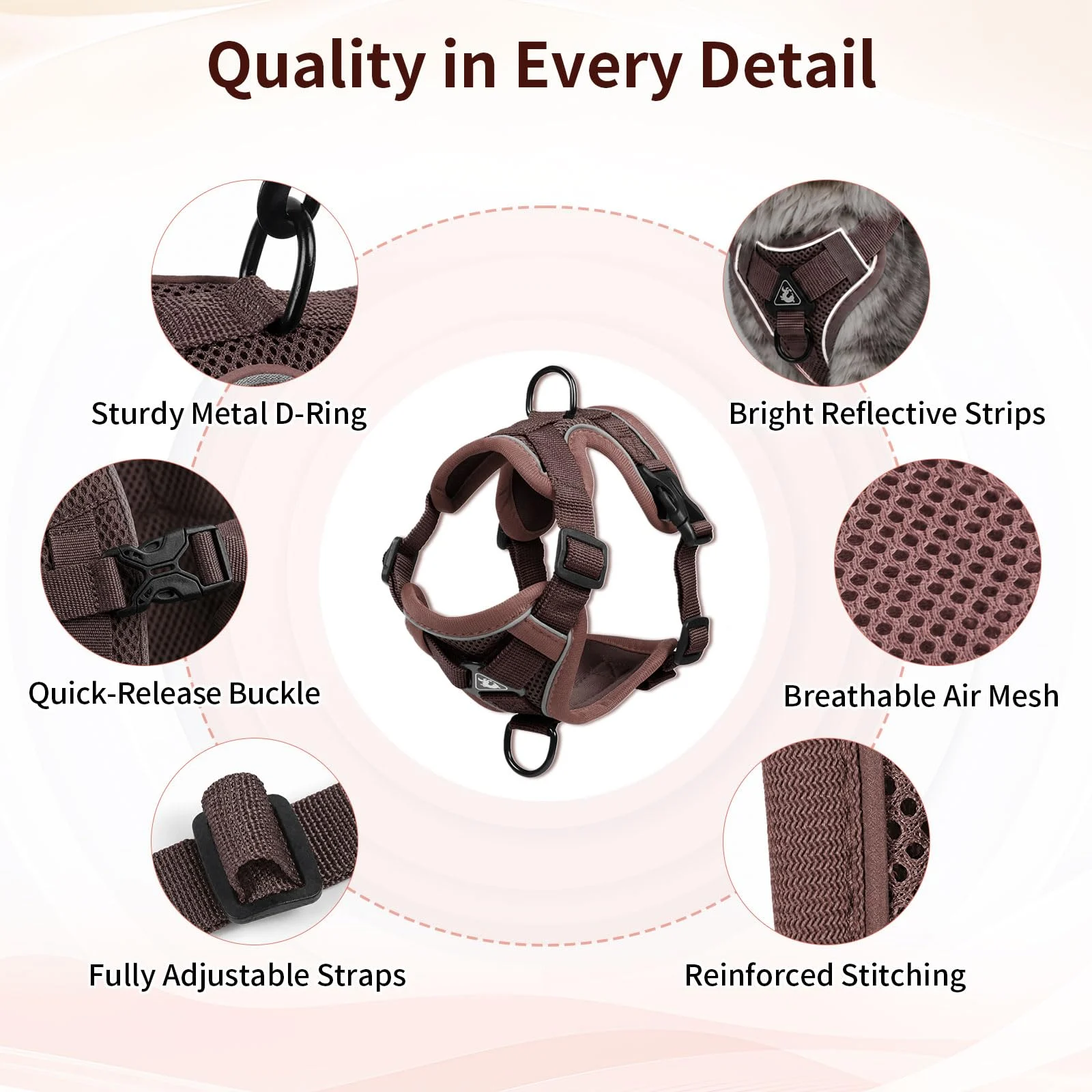 Large Cat Harness And Leash Set Escape Proof Adjustable Mesh Vest With Reflective… — image 4