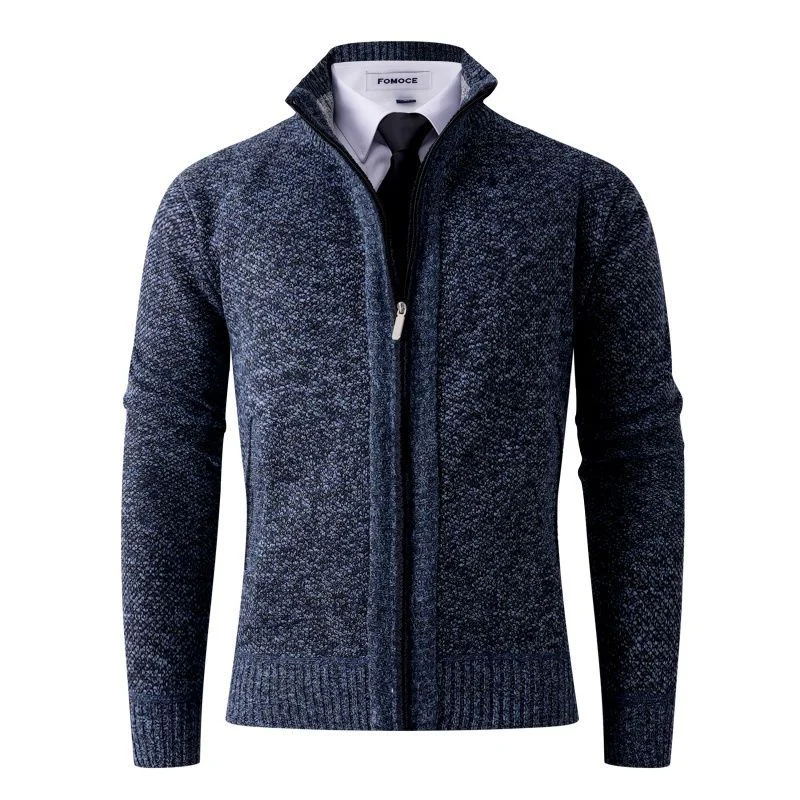 Large Size Autumn And Winter Fleece-lined Thickened Men's Sweater Knitted Cardigan For… — image 5