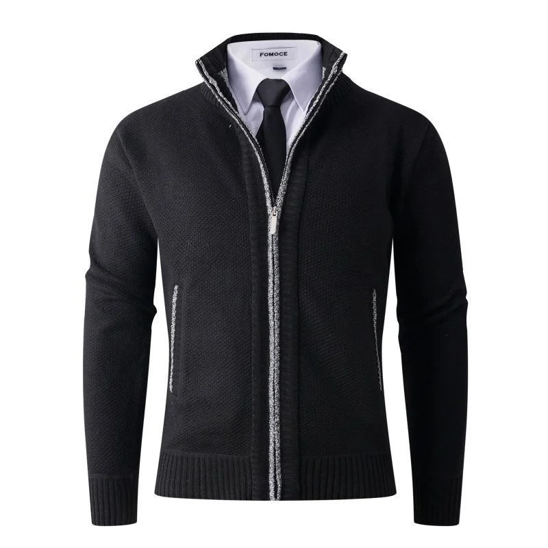 Large Size Autumn And Winter Fleece-lined Thickened Men's Sweater Knitted Cardigan For… — image 4