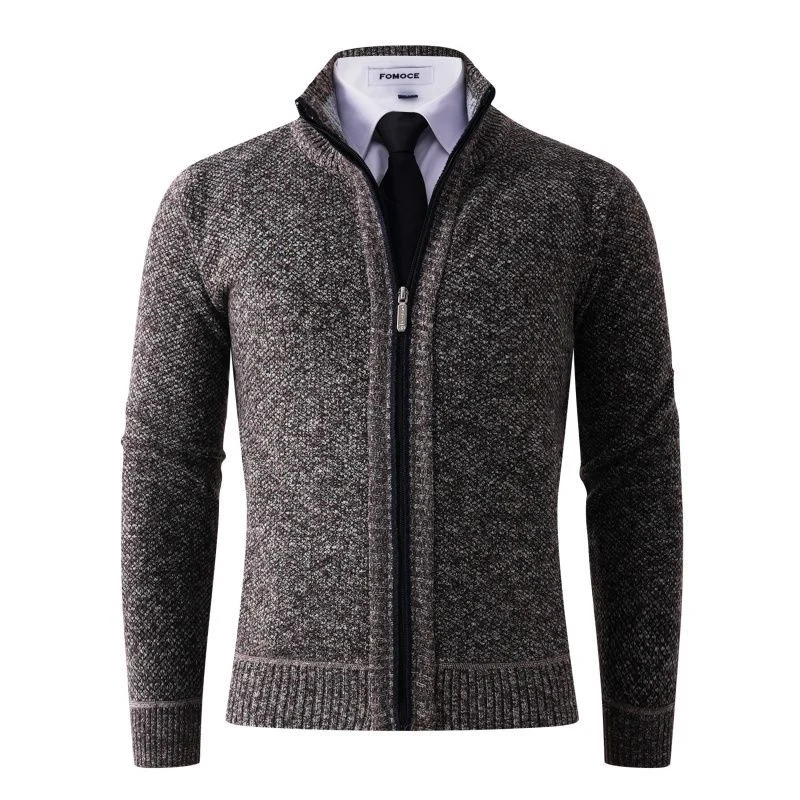 Large Size Autumn And Winter Fleece-lined Thickened Men's Sweater Knitted Cardigan For… — image 10