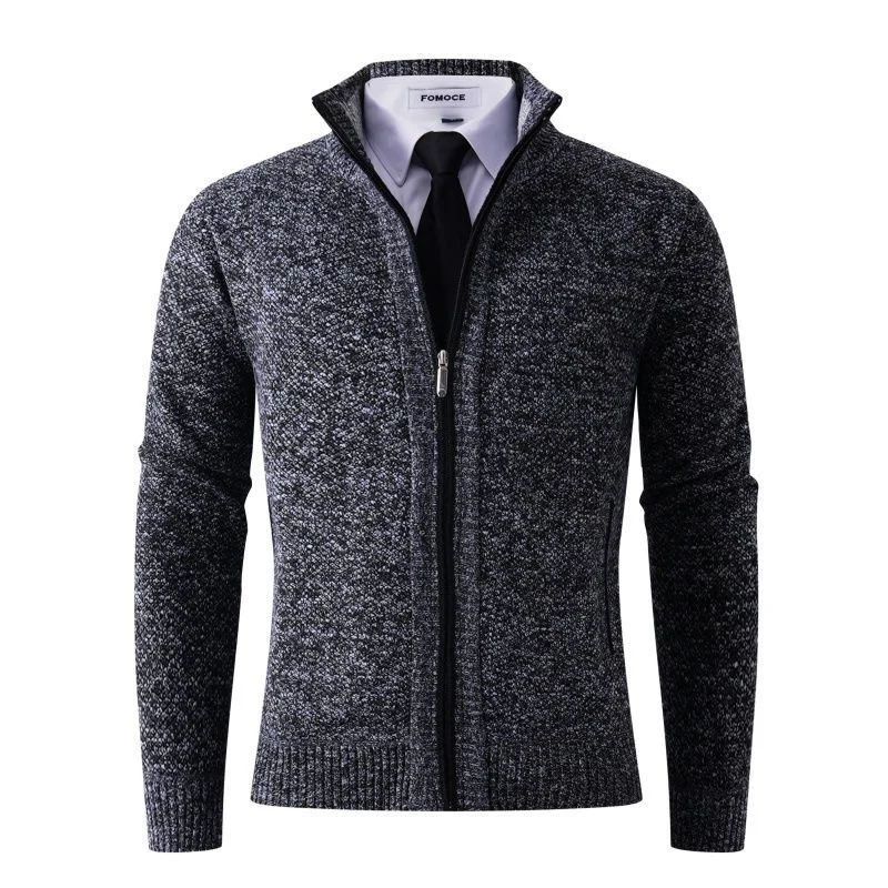 Large Size Autumn And Winter Fleece-lined Thickened Men's Sweater Knitted Cardigan For… — image 9