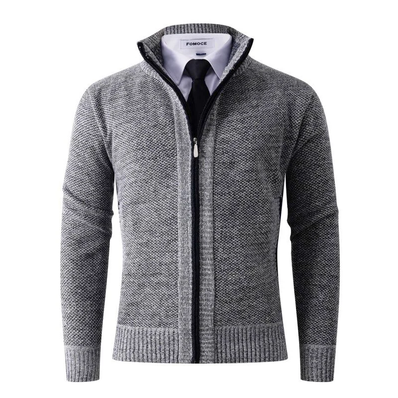 Large Size Autumn And Winter Fleece-lined Thickened Men's Sweater Knitted Cardigan For… — image 2