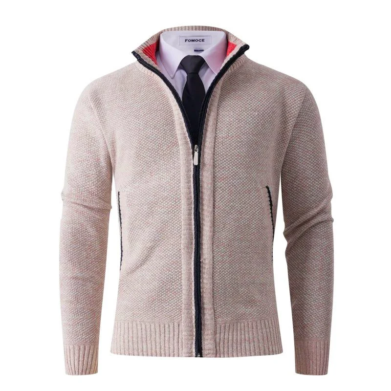 Large Size Autumn And Winter Fleece-lined Thickened Men's Sweater Knitted Cardigan For… — image 3