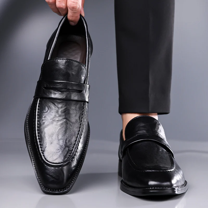Large-size Slip-on Mens Leather Shoes Classic For Business — image 7