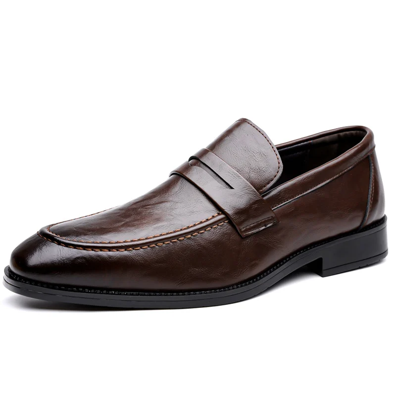 Large-size Slip-on Mens Leather Shoes Classic For Business — image 3