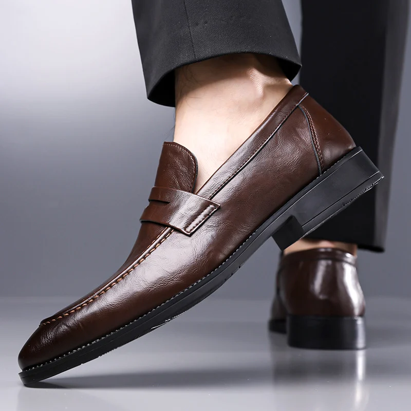 Large-size Slip-on Mens Leather Shoes Classic For Business — image 2