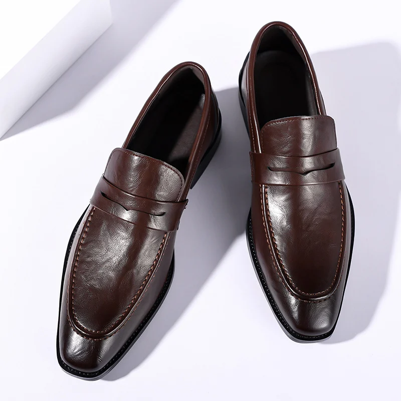 Large-size Slip-on Mens Leather Shoes Classic For Business — image 4