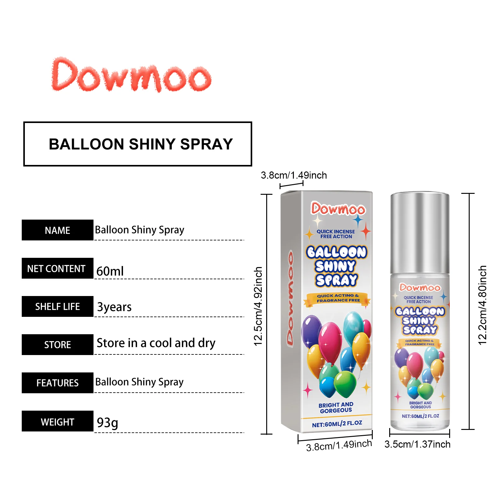 Latex Balloon Shiny Spray 60ml 1box — image 4