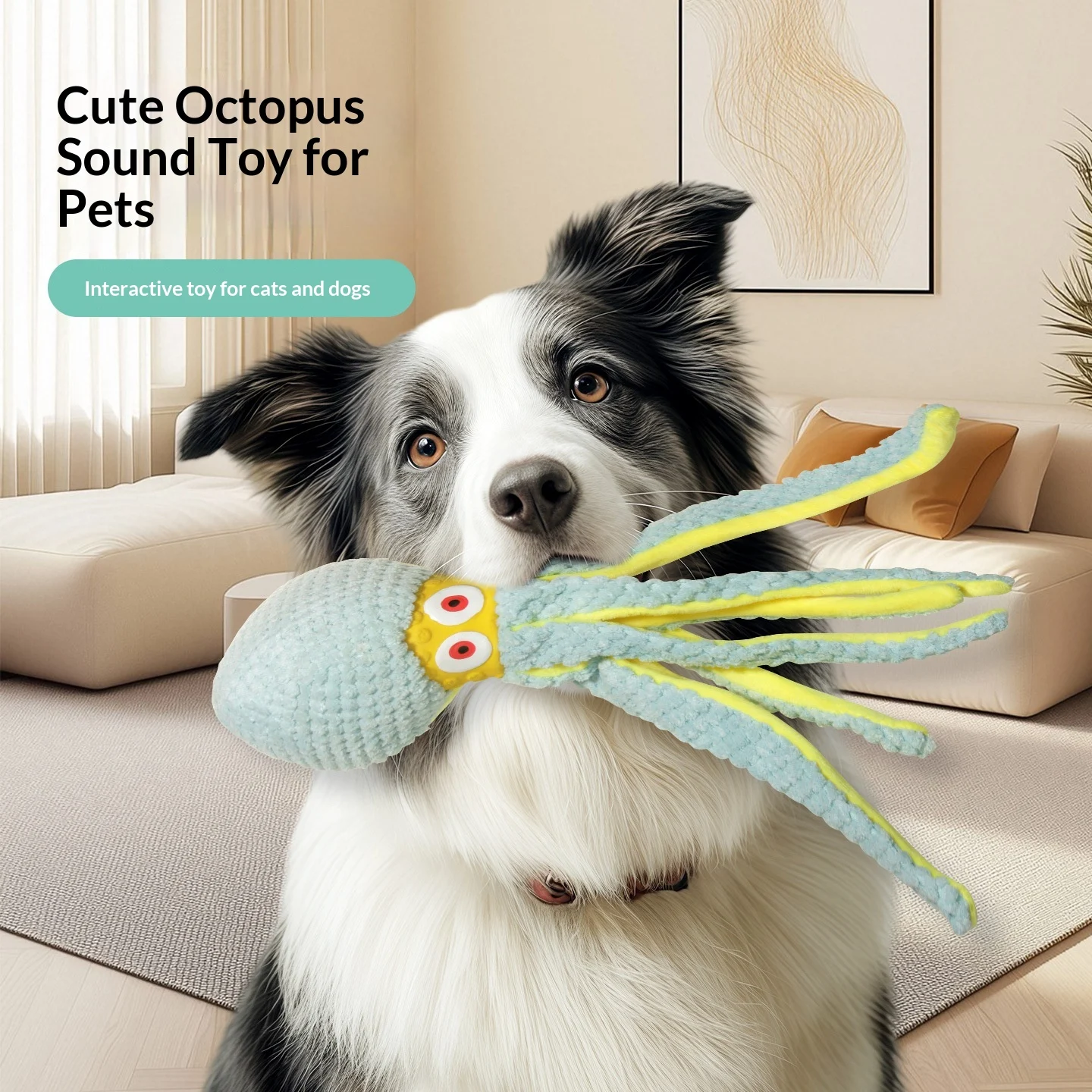 Latex Octopus Pet Plush Toy — image 2