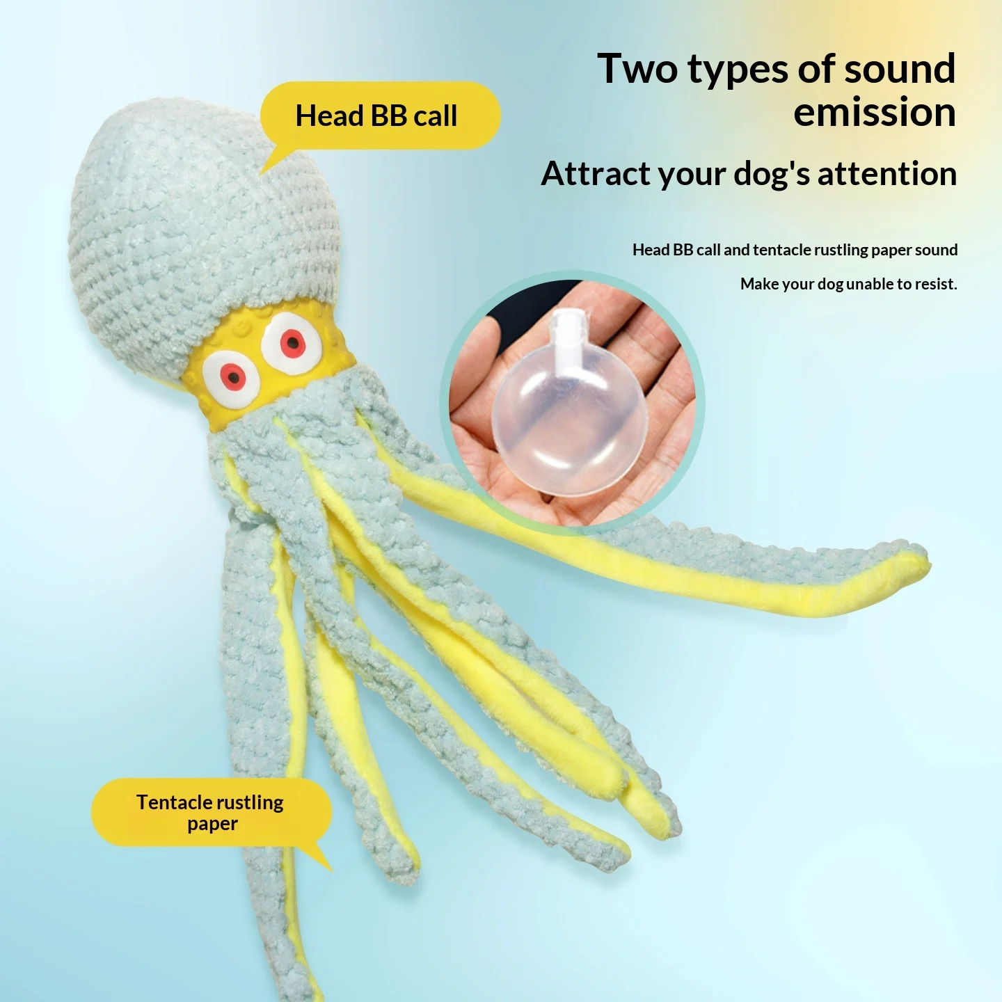 Latex Octopus Pet Plush Toy — image 7