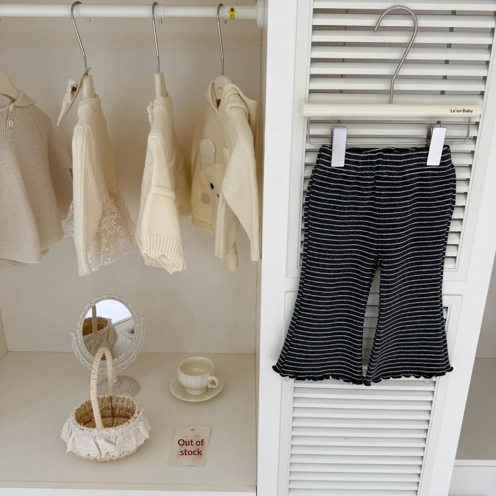 Le En Baby Kindergarten Outfits Autumn Chic Lace-trim Top And Striped Flared Pants Set — image 6