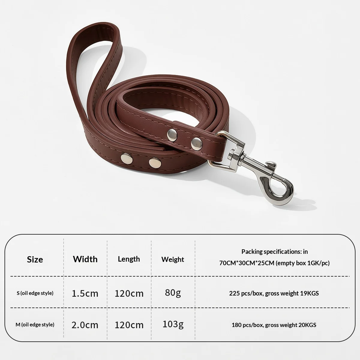 Leather Alloy Buckle Outdoor Pet Leash — variant image
