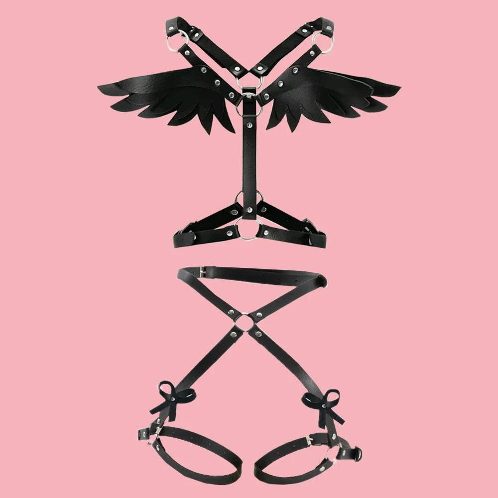 Leather Angel Wings Multi-layer Chain Belt — image 5
