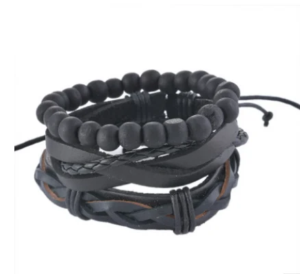Leather Bracelet Men Multilayer Bead Punk Wrap Bracelets For Women Vintage Jewelry — image 16