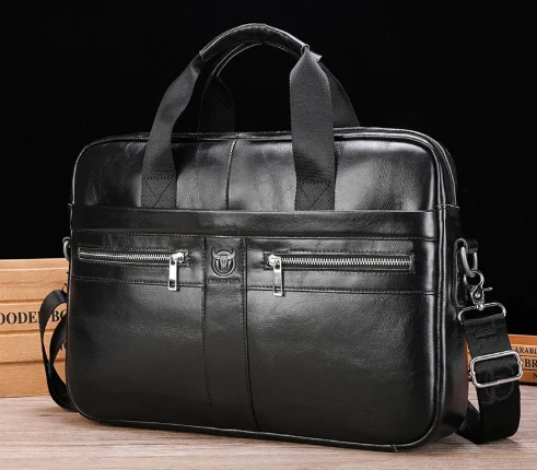 Leather Briefcase For Laptops Made From Full-grain Cowhide Professional Business Bag — image 2