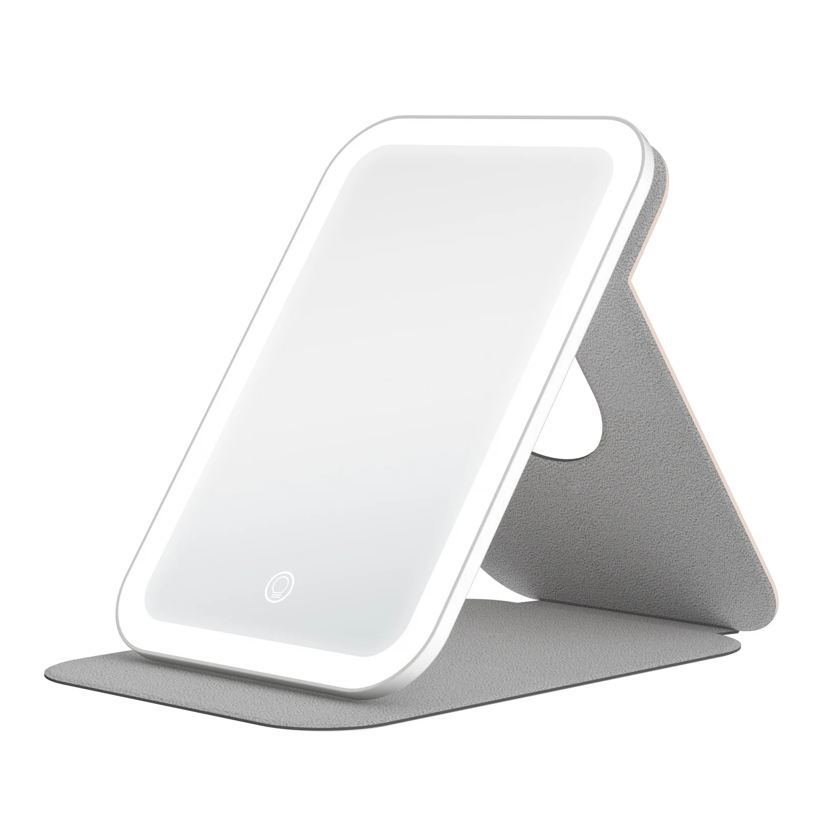 Leather-case Portable LED Folding Makeup Mirror — image 3