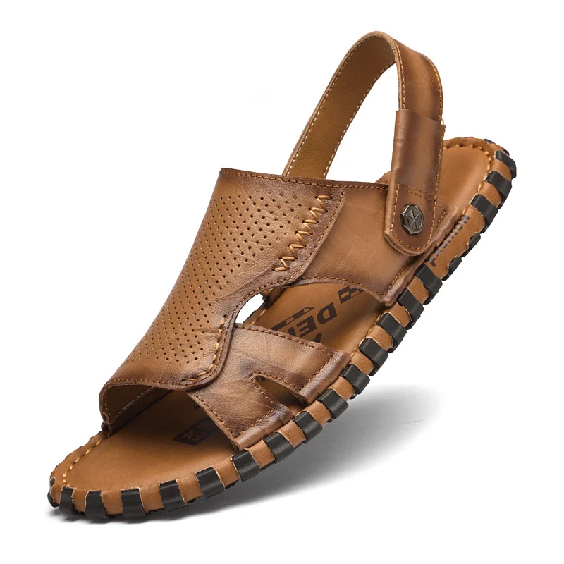 Leather Casual Outdoor Beach Thick-soled Slippers — image 7