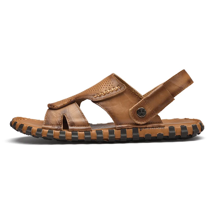 Leather Casual Outdoor Beach Thick-soled Slippers — image 6