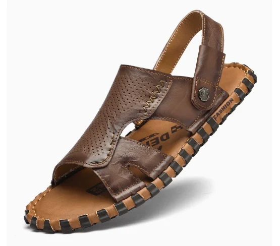 Leather Casual Outdoor Beach Thick-soled Slippers — image 3