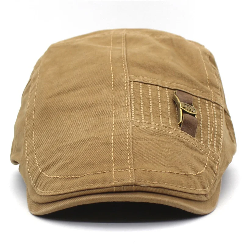 Leather Strap Jeans Button Men And Women Retro Peaked Cap — image 5