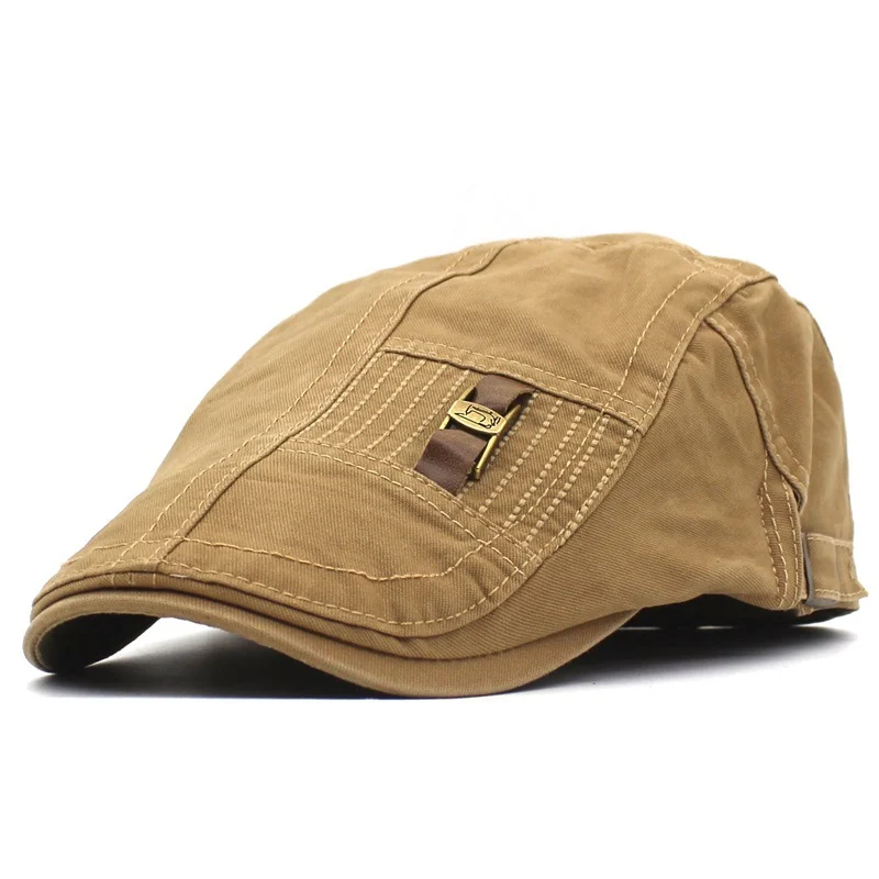 Leather Strap Jeans Button Men And Women Retro Peaked Cap — image 4