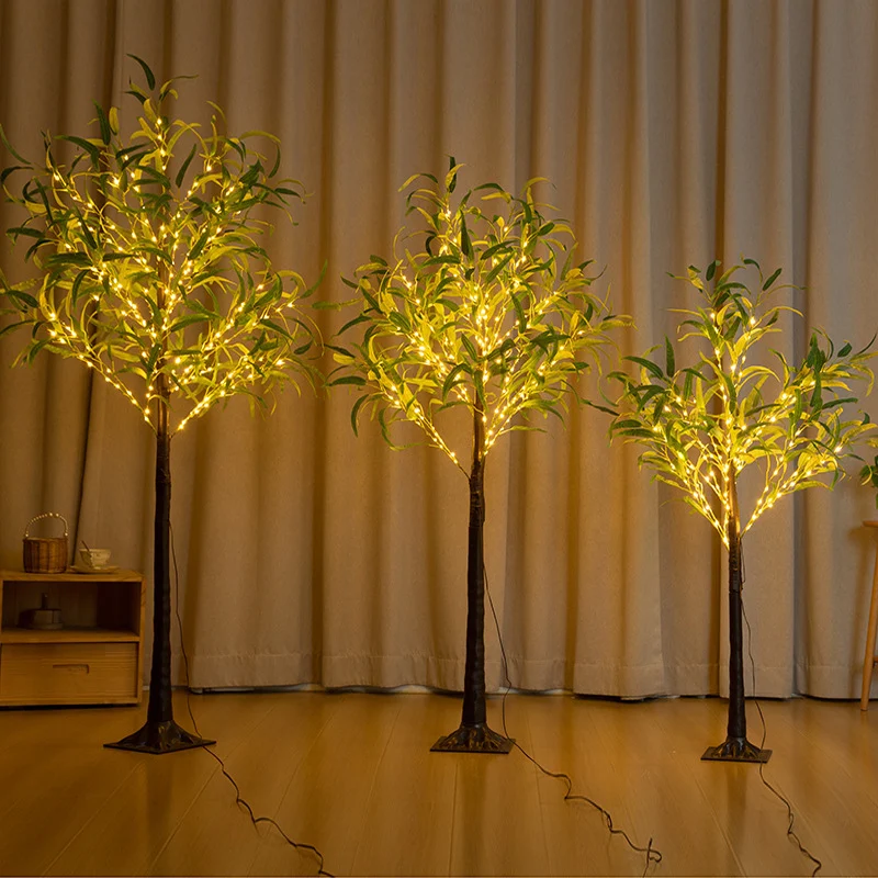 LED Coconut Tree Artificial Greenery Olive Leaves — image 4