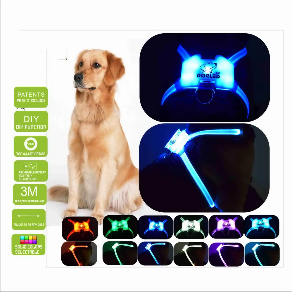 LED Luminous Anti-lost Anti-car Accident Warning Flashing Dog Harness — image 5