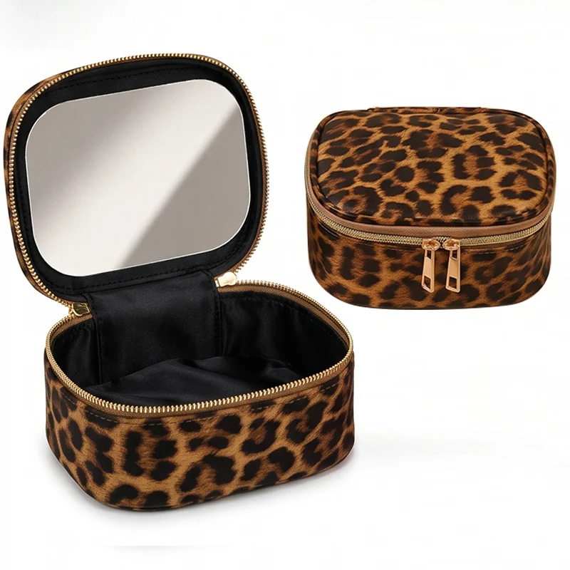 LED Mirror Makeup Bag, USB Rechargeable Travel Cosmetic Organizer, PU Portable… — image 16