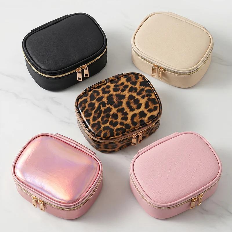 LED Mirror Makeup Bag, USB Rechargeable Travel Cosmetic Organizer, PU Portable… — image 2