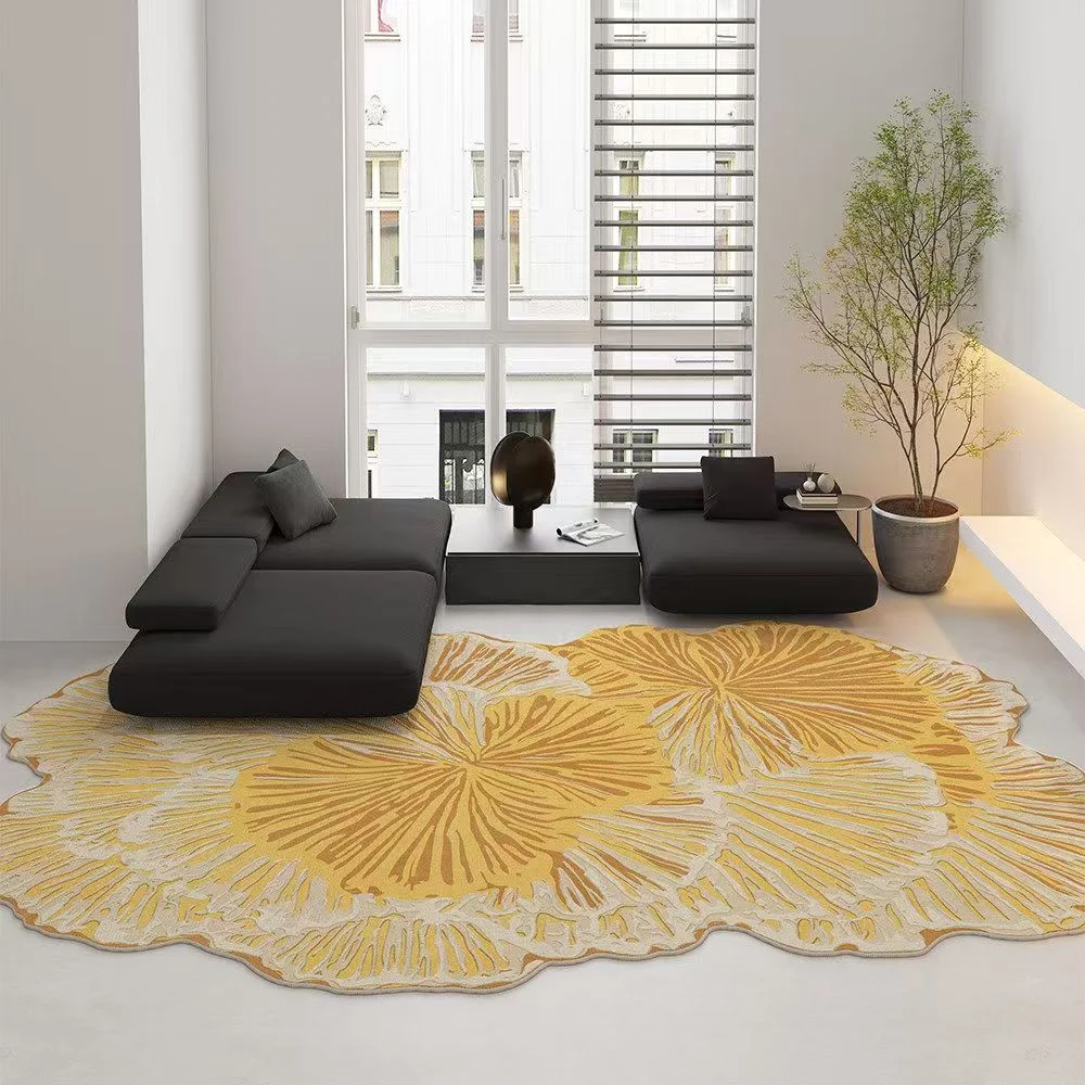 Living Room Rug Pink Shaped Cashmere Like Foot Mat — image 2