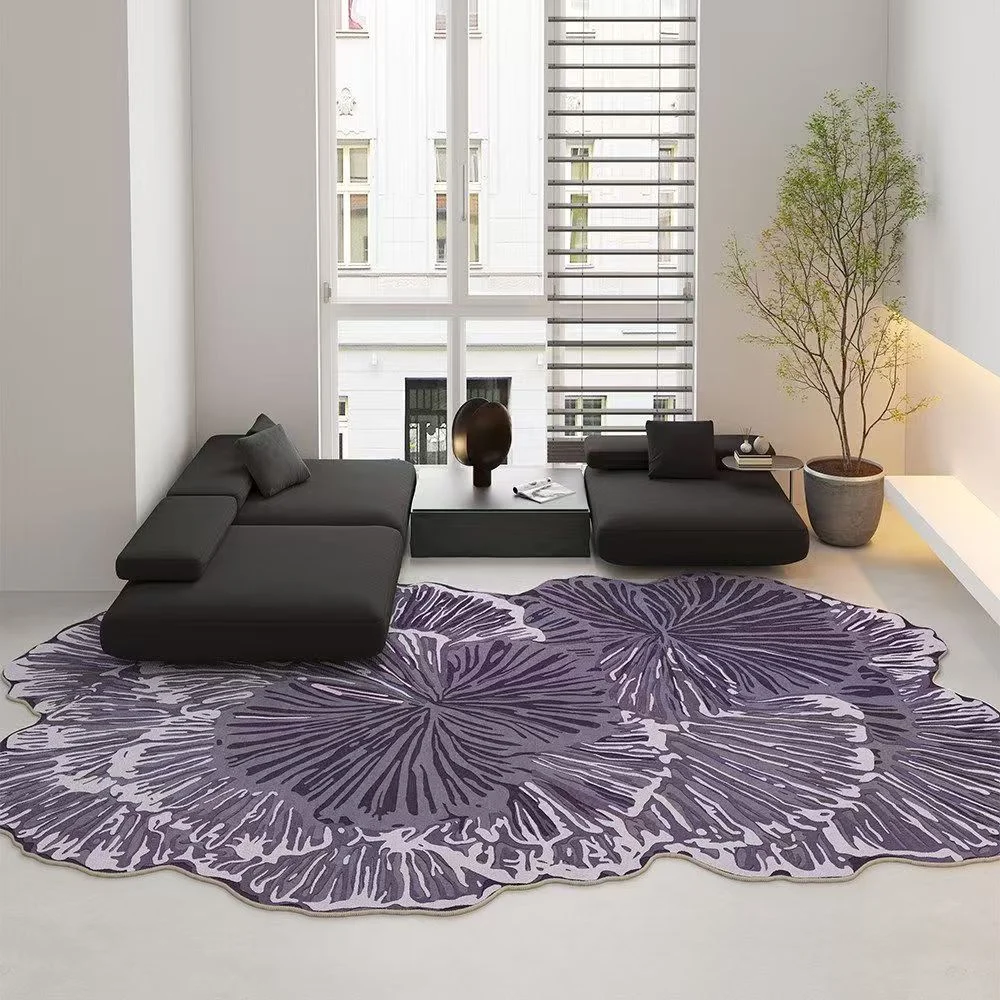 Living Room Rug Pink Shaped Cashmere Like Foot Mat — image 1