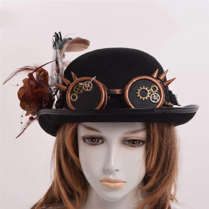 Lolita Dark-style Vintage Glasses And Feathered Hat Photo Prop — image 4