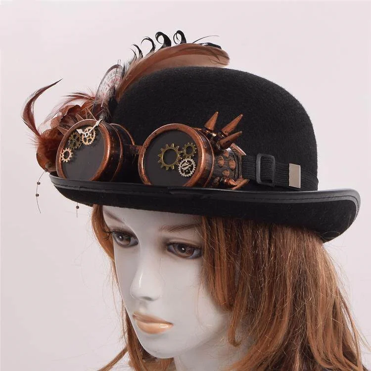Lolita Dark-style Vintage Glasses And Feathered Hat Photo Prop — image 3